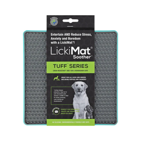 Лизальний килимок антистрес для собак LickiMat Soother Tuff Turquoise, тверда основа - фото 1