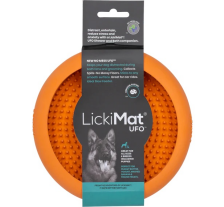 Лизательный коврик антистресс для собак LickiMat UFO Orange, для купания и ухода, на присосках Лизательный коврик антистресс для собак LickiMat UFO Orange, для купания и ухода, на присосках