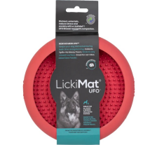 Лизательный коврик антистресс для собак LickiMat UFO Pink, для купания и ухода, на присосках Лизательный коврик антистресс для собак LickiMat UFO Pink, для купания и ухода, на присосках