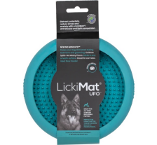 Лизательный коврик антистресс для собак LickiMat UFO Turquoise, для купания и ухода, на присосках