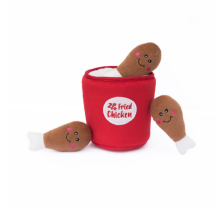 Мягкая игрушка для собак ведро с курицей ZippyPaws Zippy Burrow Bucket of Chicken с пищалкой Мягкая игрушка для собак ведро с курицей ZippyPaws Zippy Burrow Bucket of Chicken с пищалкой