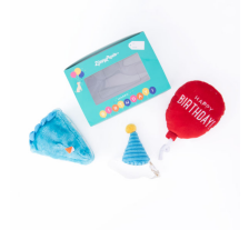 Мягкая игрушка для собак подарок на День рождения ZippyPaws Pup Birthday Box Blue с пищалкой Мягкая игрушка для собак подарок на День рождения ZippyPaws Pup Birthday Box Blue с пищалкой