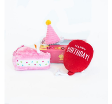 Мягкая игрушка для собак подарок на День рождения ZippyPaws Pup Birthday Box Pink с пищалкой Мягкая игрушка для собак подарок на День рождения ZippyPaws Pup Birthday Box Pink с пищалкой