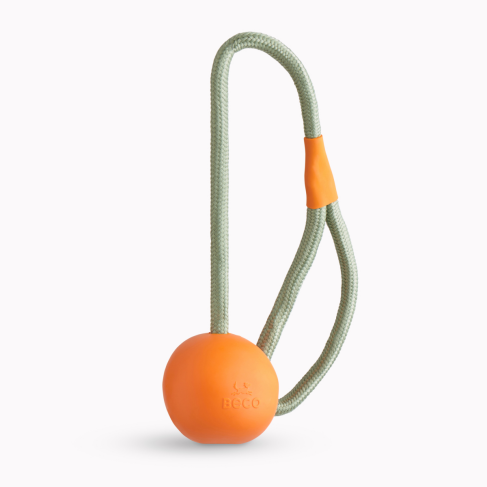 Игрушка мячик на канате для собак Beco Pets Slinger Ball Оранжевый - фото 1