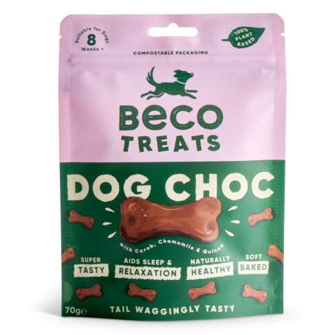 Печенье для собак Beco Pets Шоколад с керобом, ромашкой и киноа 70 г (растительный белок) - фото 1