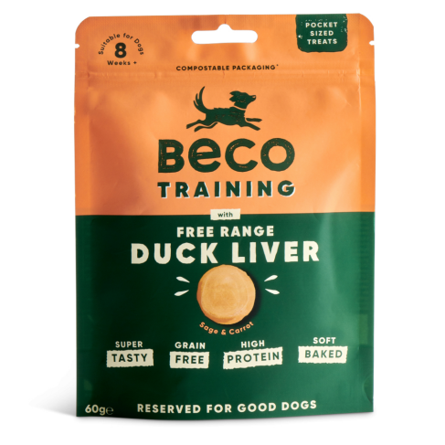 Печенье для собак Beco Pets Утиная печень с шалфеем и морковью 60 г - фото 1