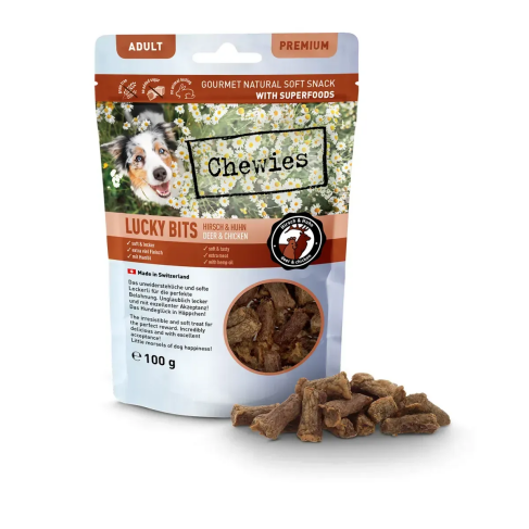 Натуральные лакомства из мяса Курицы и Оленины Chewies Lucky Bits для взрослых и пожилых собак 100 г - фото 4
