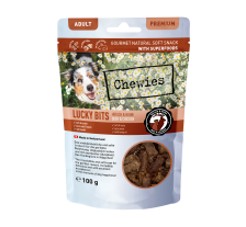 Натуральные лакомства из мяса Курицы и Оленины Chewies Lucky Bits для взрослых и пожилых собак 100 г Натуральные лакомства из мяса Курицы и Оленины Chewies Lucky Bits для взрослых и пожилых собак 100 г