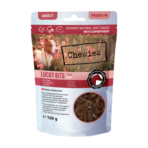 Натуральные лакомства из Конины Chewies Lucky Bits для взрослых и пожилых собак 100 г - фото 1