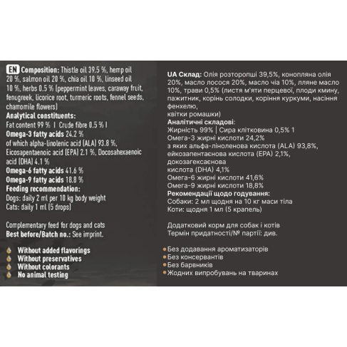 Травяное масло для собак Pets Nature Omega 3-6-9 Herbal Oil 250 мл - фото 3