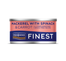 Натуральный влажный корм для собак Скумбрия с морковью и шпинатом Fish4Dogs Finest 85 г (низкое содержание жира) Натуральный влажный корм для собак Скумбрия с морковью и шпинатом Fish4Dogs Finest 85 г (низкое содержание жира)