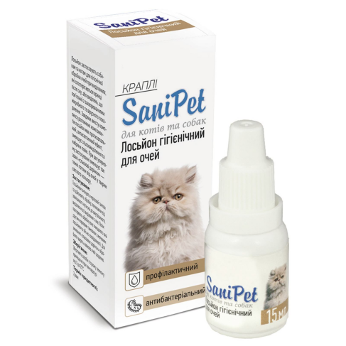 Лосьйон ProVET SaniPet для догляду за очима котів і собак, 15 мл (краплі) - фото 3